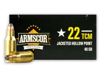 Armscor .22 TCM  Jacketed Hollow Point 40 Grain 100/Box [Item 9365]