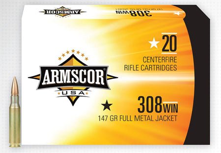 Armscor .308 Win / 7.62x51mm  Full Metal Jacket 147 Grain 20/Box [Item 9362]