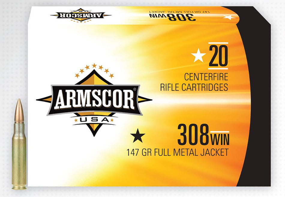 Armscor .308 Win / 7.62x51mm  Full Metal Jacket 147 Grain 20/Box [Item 9362]