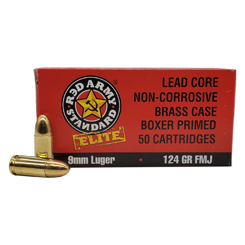 Century Arms 9mm Luger / Parabellum Red Army Standard Elite Full Metal Jacket 124 Grain 50/Box