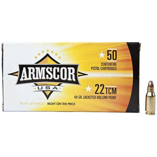 Armscor .22 TCM  Jacketed Hollow Point 40 Grain 50/Box