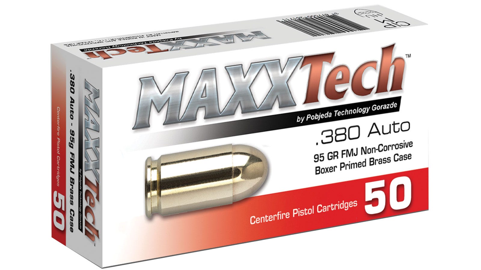 Maxxtech .380 ACP/Auto MAXX TECH Full Metal Jacket 95 Grain 50/Box