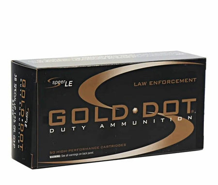 Speer .38 Special Gold Dot LE Duty +P Jacketed Hollow Point 125 Grain 50/Box