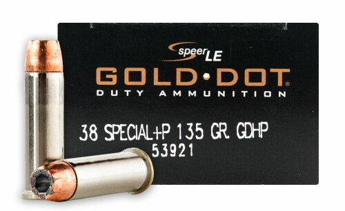 Speer .38 Special Gold Dot Jacketed Hollow Point 135 Grain 50/Box