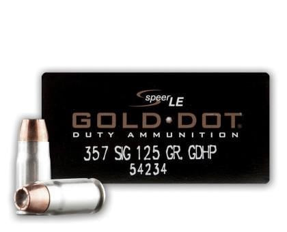 Speer .357 Sig Gold Dot LE Duty Jacketed Hollow Point 125 Grain 50/Box [Item 9109]
