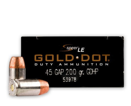 Speer .45 GAP Gold Dot Hollow Point 200 Grain 50/Box