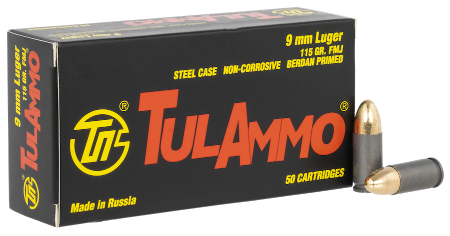 Tulammo 9mm Luger / Parabellum  Full Metal Jacket 115 Grain 50/Box [Item 10536]