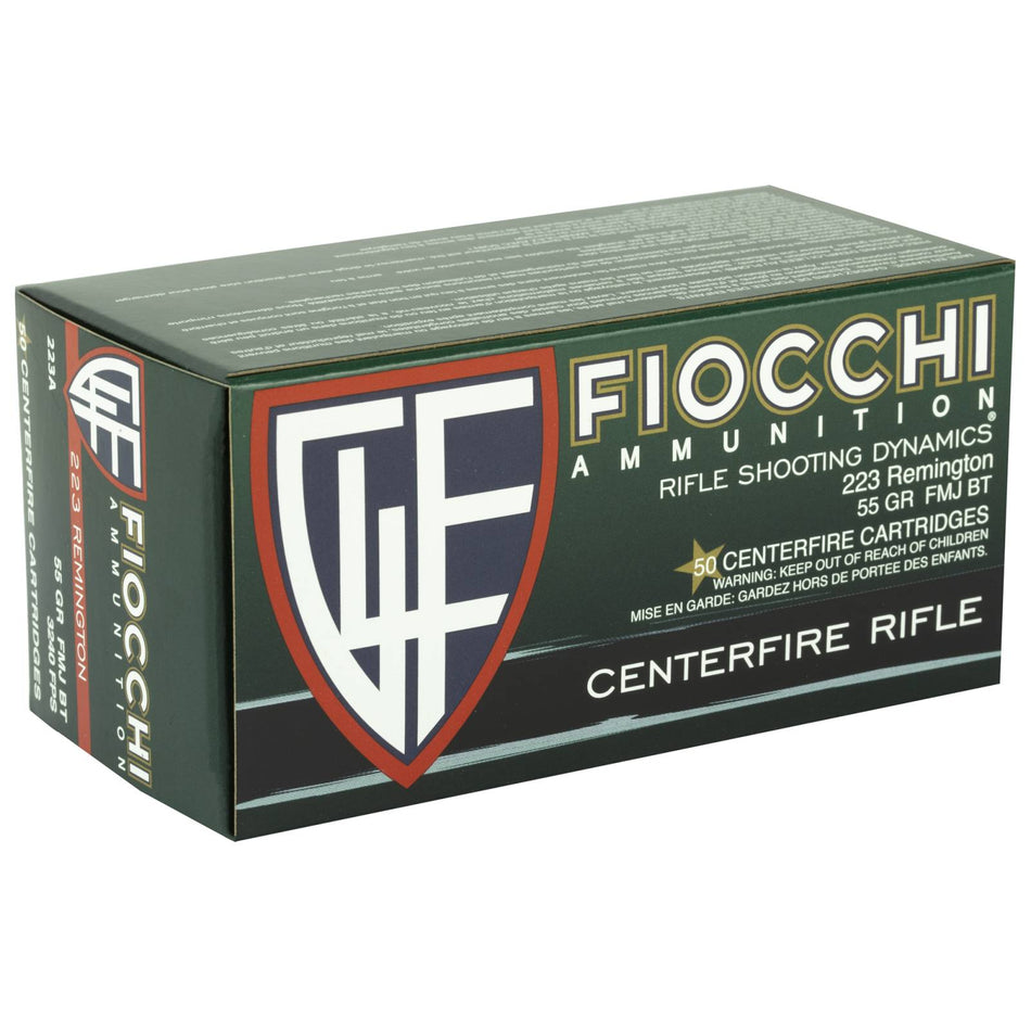 Fiocchi Range Dynamics 223 Rem 55 gr FMJBT 50 Per Box - 1000/Case