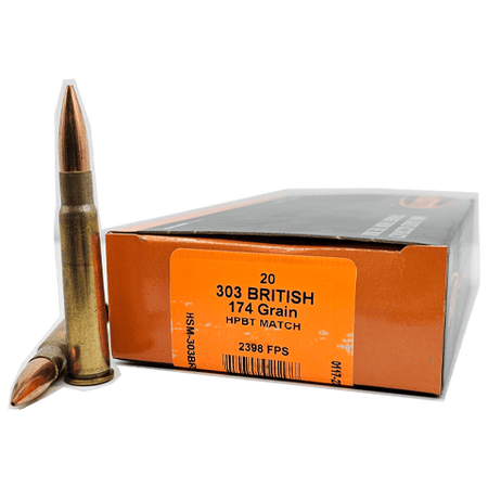 HSM .303 British  Hollow Point Boat Tail 174 Grain 20/Box
