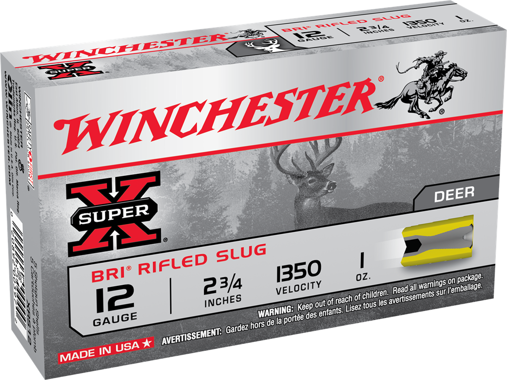 Winchester 12 Gauge SUPER X BRI Rifled Slugs Hunting Slug 1 oz 2.75 in 5/Box