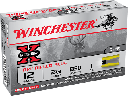 Winchester 12 Gauge SUPER X BRI Rifled Slugs Hunting Slug 1 oz 2.75 in 5/Box