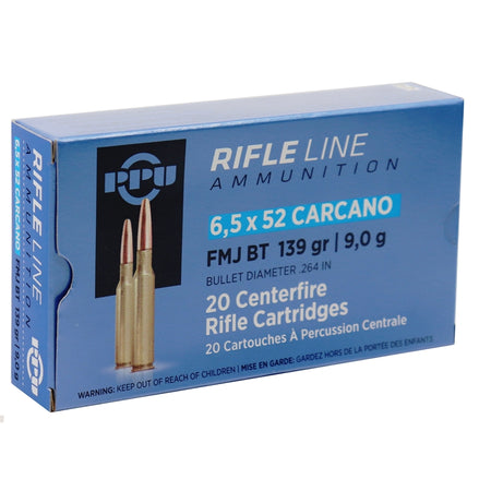Prvi Partizan 6.5x52mm Carcano Rifle Line Ammunition Full Metal Jacket 139 Grain 20/Box