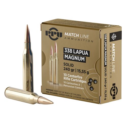 Prvi Partizan .338 Lapua Magnum MATCH LINE Copper Solid 240 Grain 10/Box