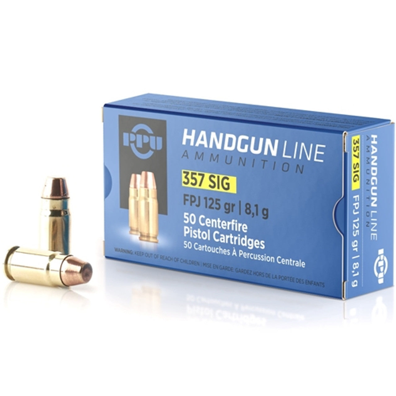 Prvi Partizan .357 Sig Handgun Flat Point Jacketed 125 Grain 50/Box [Item 11085]
