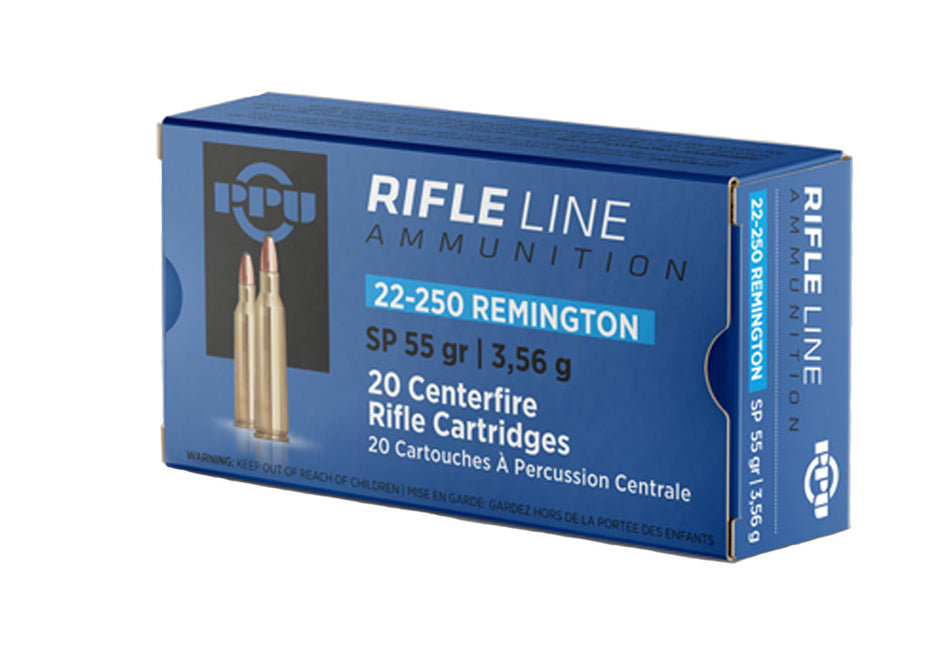 Prvi Partizan .22-250 Remington PPUCenterfire Soft Point 55 Grain 20/Box