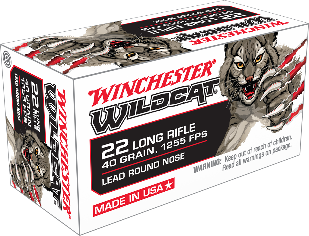 Winchester .22 Long Rifle Wildcat Lead Round Nose 40 Grain 50/Box [Item 8208]