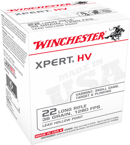 Winchester .22 Long Rifle USA WHITE BOX Xpert HV Varmint Lead Hollow Point (LHP) 36 Grain 500/Box