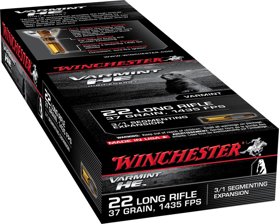 dWINCHESTER VRMNT HE 22LR 37GR FRAG HP 50RD/BX