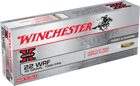 Winchester .22 Long Rifle SUPER-X Copper Plated Lead Flat Nose 45 Grain 50/Box
