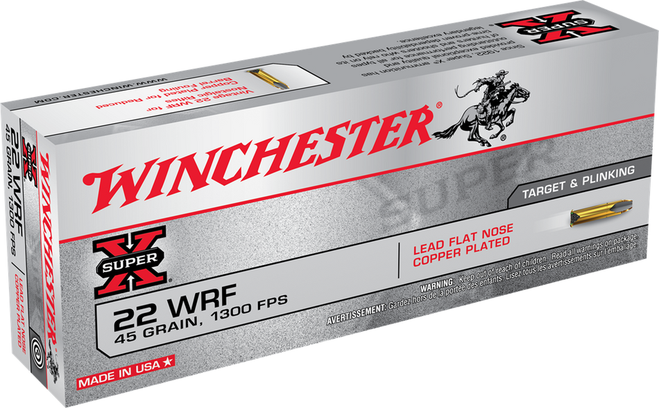 Winchester .22 Long Rifle SUPER-X Copper Plated Lead Flat Nose 45 Grain 50/Box