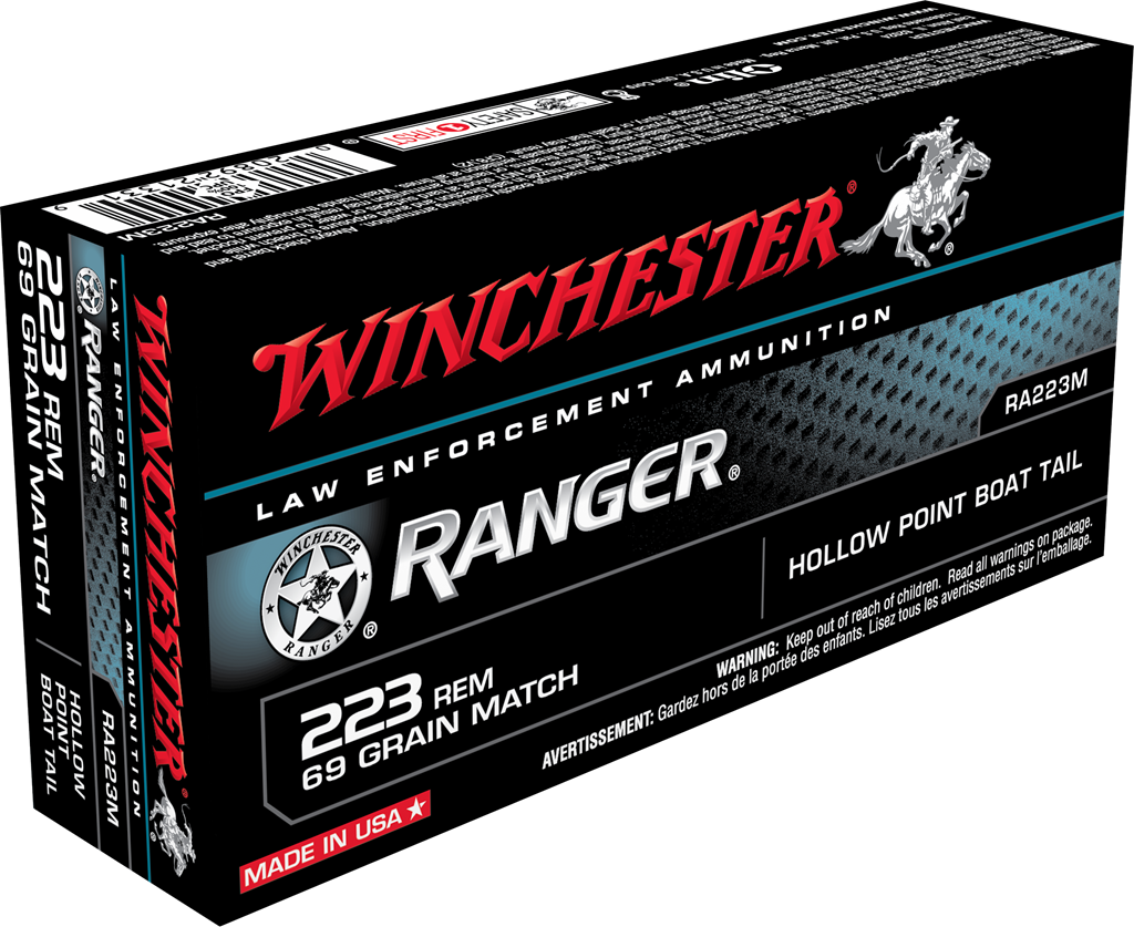 Winchester .223 Remington Ranger Hollow Point Boat Tail 69 Grain 20/Box