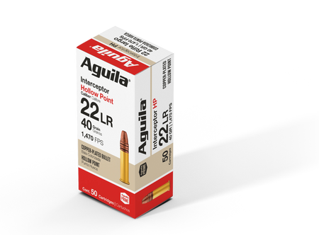 Aguila Ammunition Rimfire Interceptor 22LR 40Gr Hollow Point 50 Per Box - 2000/Case