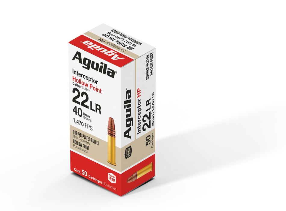 Aguila Ammunition Rimfire Interceptor 22LR 40Gr Hollow Point 50 Per Box - 2000/Case