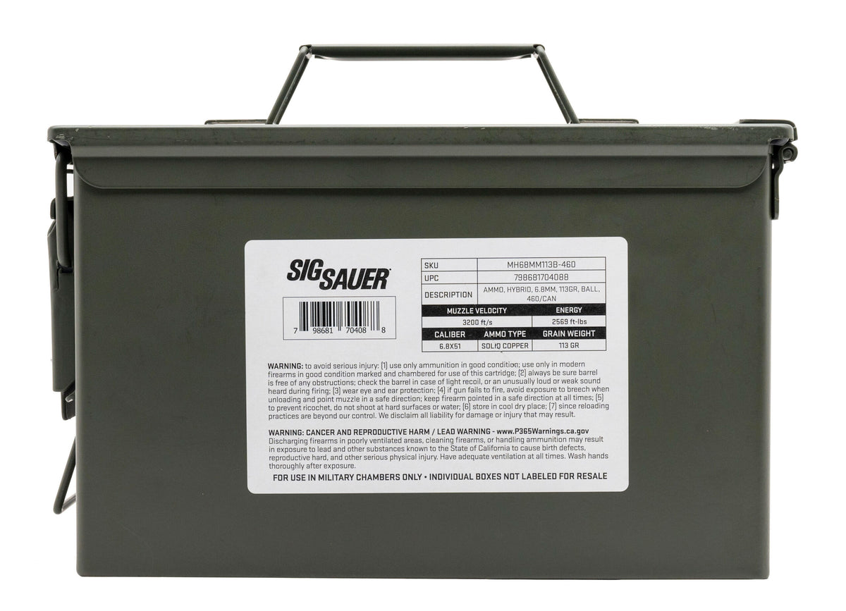 Sig Sauer .277 Sig Fury Can Full Metal Jacket 113 Grain 460/Box