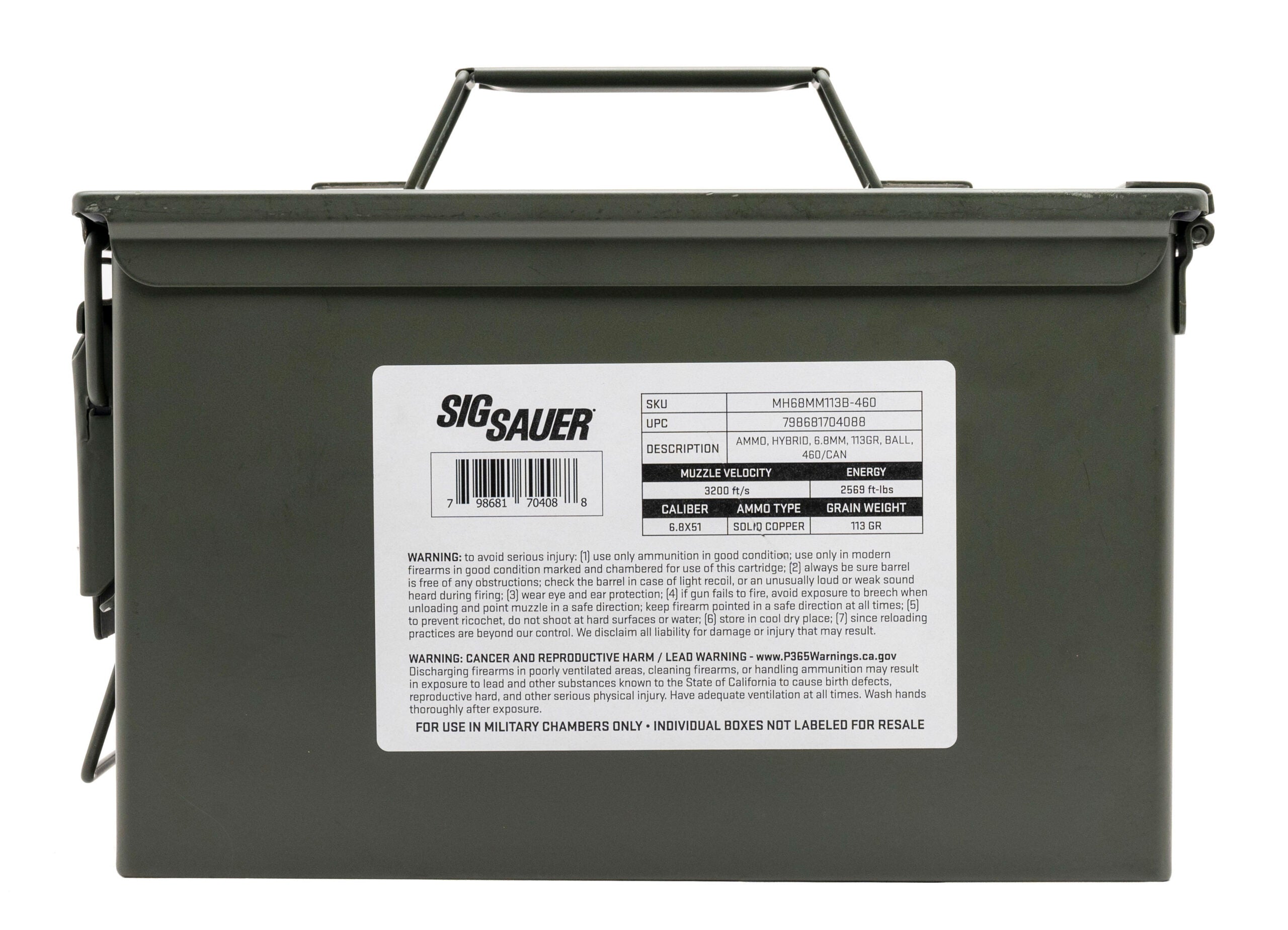 Sig Sauer .277 Sig Fury Can Full Metal Jacket 113 Grain 460/Box