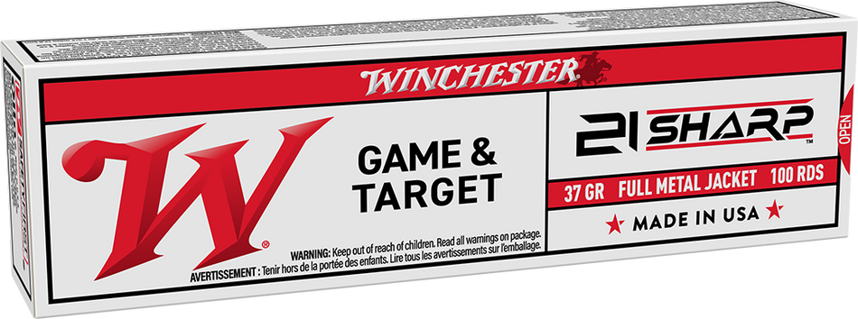 Winchester .21 Sharp Game & Target Full Metal Jacket 42 Grain 100/Box