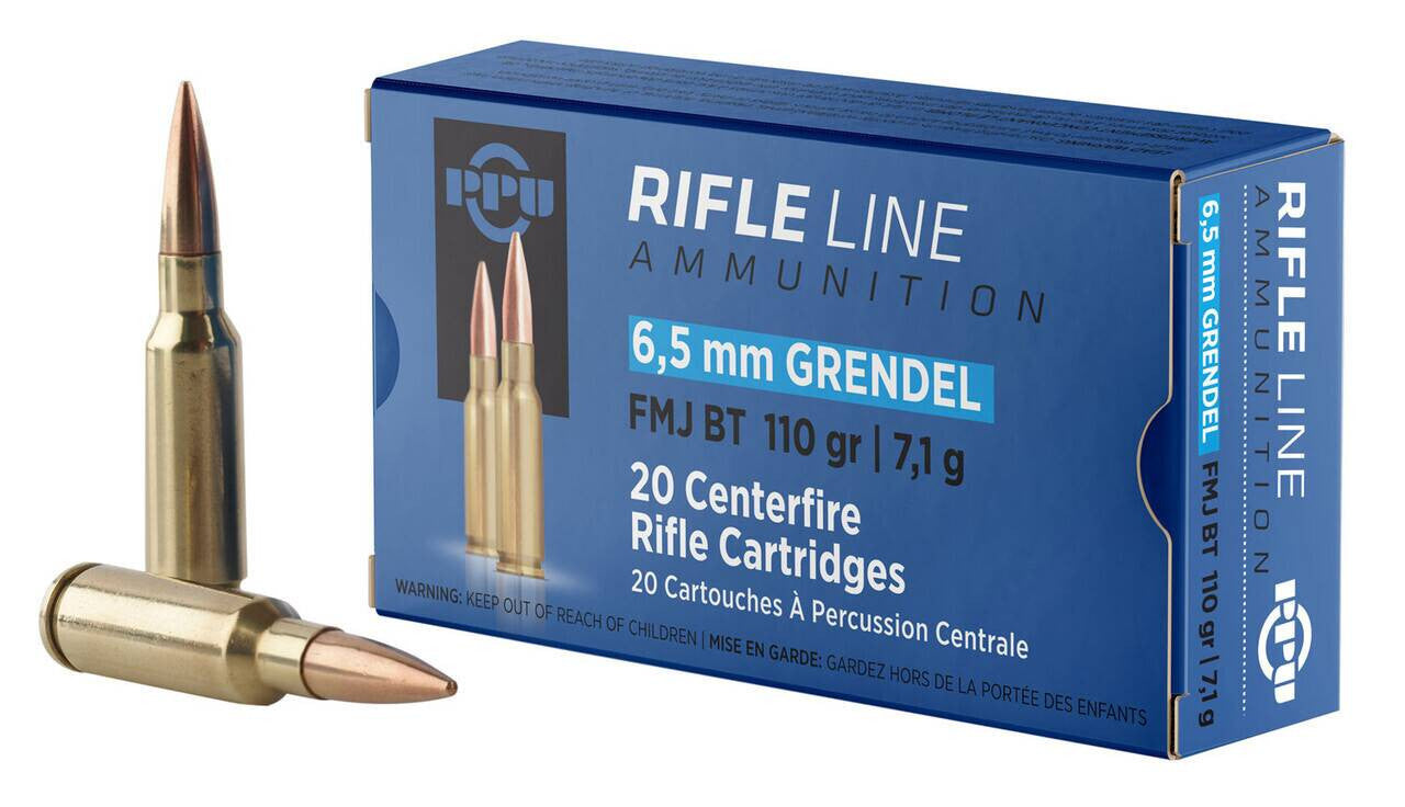 Prvi Partizan 6.5mm Grendel Rifle Line Full Metal Jacket Boat Tail 110 Grain 20/Box