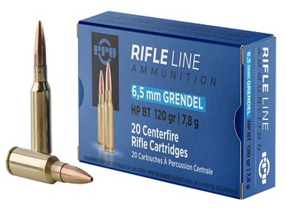 Prvi Partizan 6.5mm Grendel Rifle Line Hollow Point Boat Tail 120 Grain 20/Box