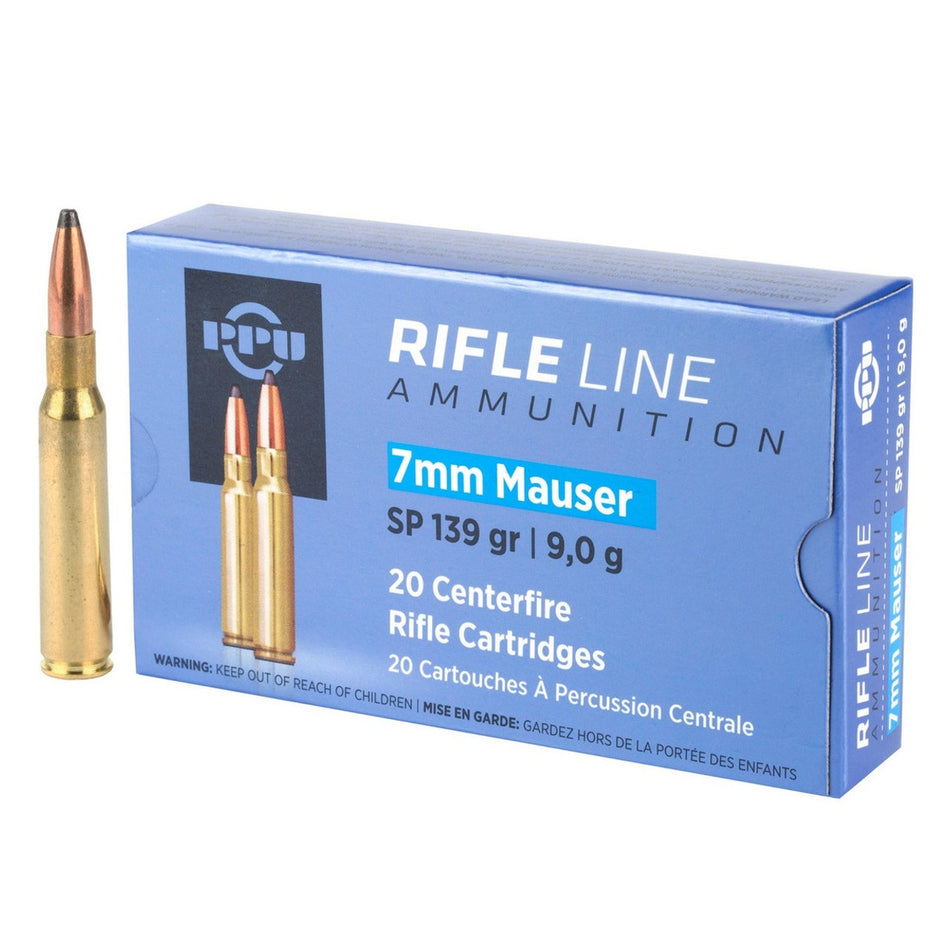 PPU 7MM MAUSER SP 139GR 20RD BOX 10 BOXES PER CASE