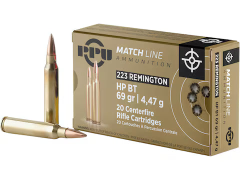 Prvi Partizan .223 Remington  Hollow Point Boat Tail 69 Grain 20/Box [Item 9610]