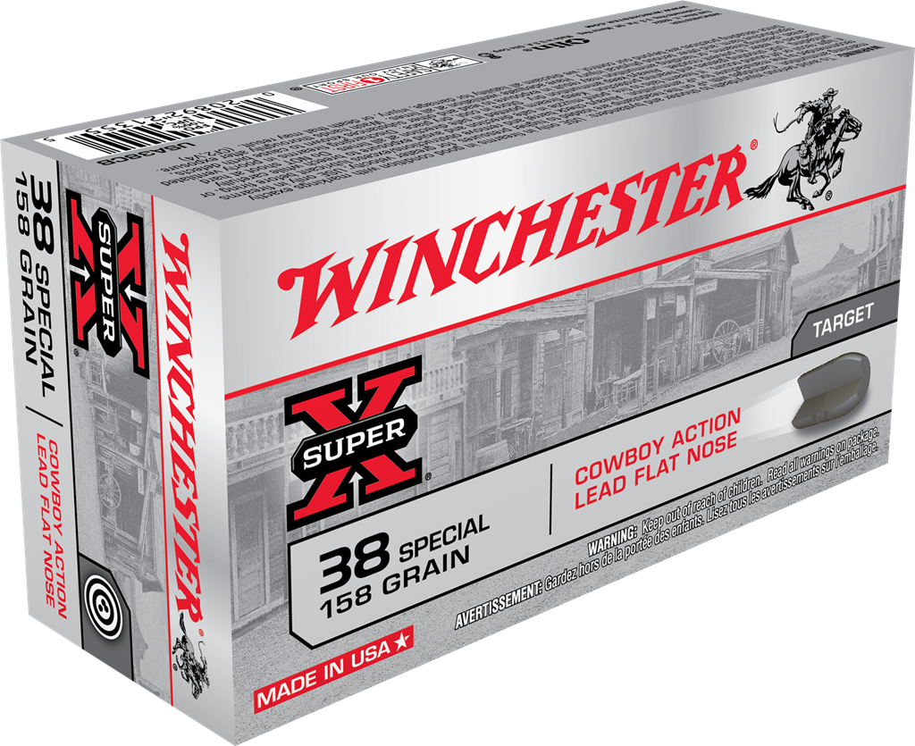 Winchester .38 Special Super X Cowboy Action Lead Flat Nose 158 Grain 50/Box
