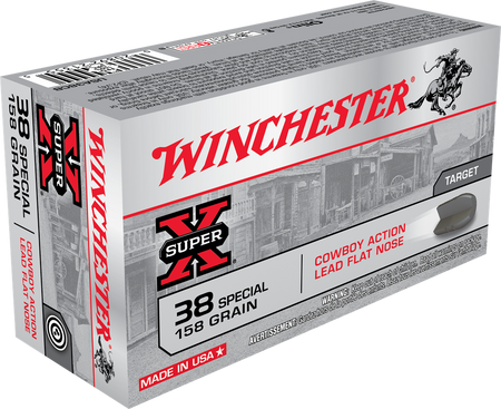 Winchester .38 Special Super X Cowboy Action Lead Flat Nose 158 Grain 50/Box