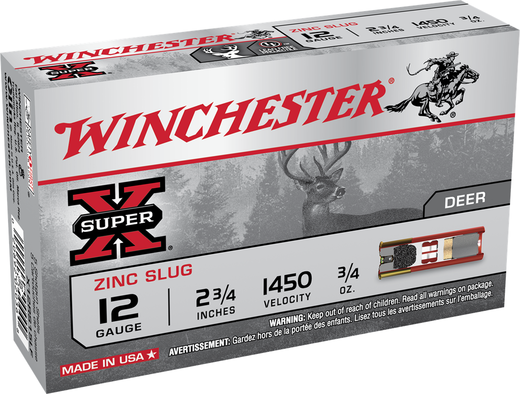Winchester 12 Gauge Super X Lead Free Zinc Slug Slug 3/4 oz 2.75 in 5/Box