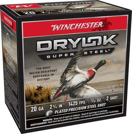 Winchester 20 Gauge DRYLOK SUPER STEEL #2 3/4 oz 2.75 in 25/Box