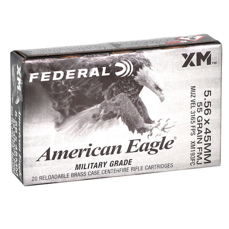 Federal .223 Remington AMERICAN EAGLE Full Metal Jacket 55 Grain 20/Box
