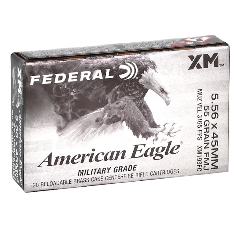 Federal .223 Remington AMERICAN EAGLE Full Metal Jacket 55 Grain 20/Box
