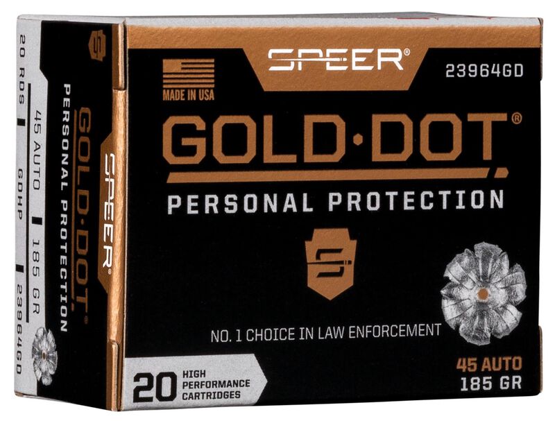 Speer .45 ACP/Auto Gold Dot Hollow Point 185 Grain 20/Box