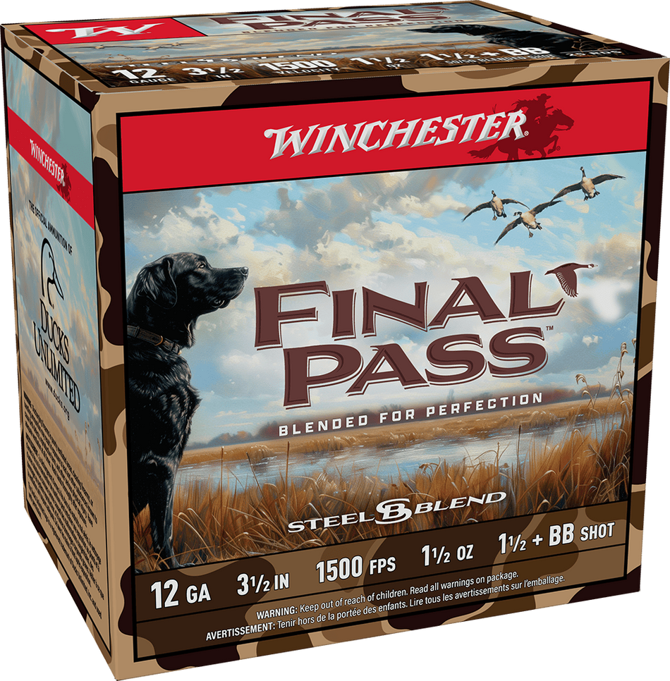 WINCHESTER 12 GA 3 HS 1-1/2 BB & 1.5 BLEND 25 RD/BX 10 BX/CS
