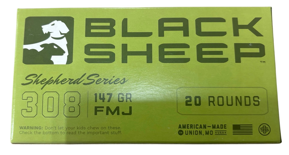 BLACK SHEEP .308 147 GRAIN FMJ 20RD BOX 27BX PER CASE