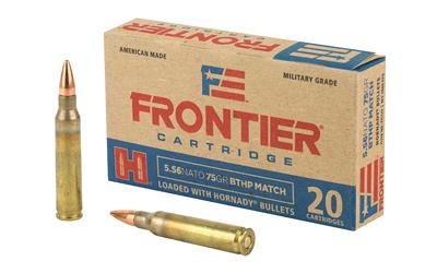 Frontier Cartridge 5.56x45mm NATO Lake City Military Grade Match Hollow Point Boat Tail Match 75 Grain 20/Box