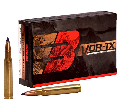 Barnes .30-06 Springfield VOR-TX Tipped TSX Boat Tail 180 Grain 20/Box
