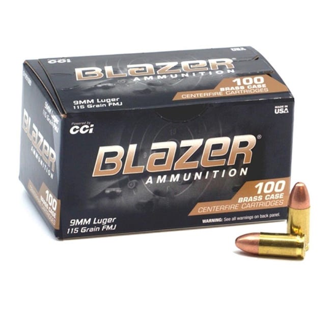 Blazer 9mm Luger / Parabellum Brass Full Metal Jacket 115 Grain 100/Box