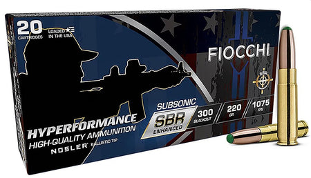 Fiocchi .300 AAC Blackout Hyperformance SBR Enhanced Nosler BT 220 Grain 200/Box