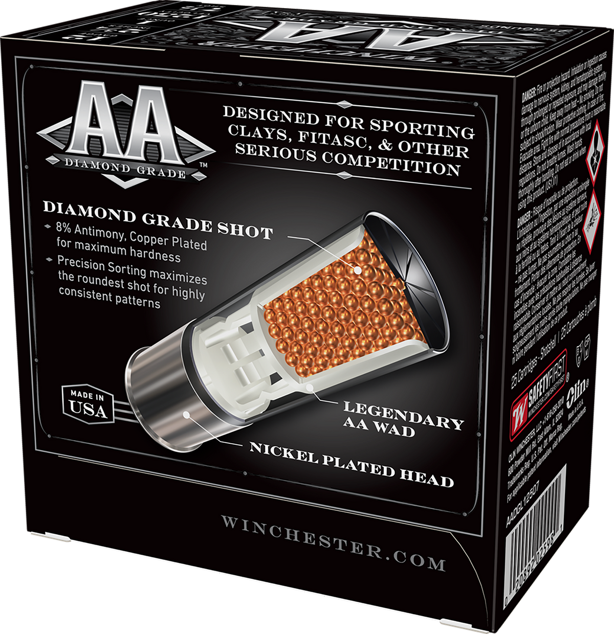 Winchester 12 Gauge AA Diamond Grade Competition Target Load #7.5 1 oz 2.75 in 25/Box 1250 FPS