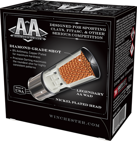 Winchester 12 Gauge AA Diamond Grade Competition Target Load #7.5 1 oz 2.75 in 25/Box 1250 FPS
