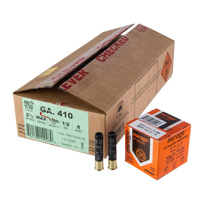 MIRAGE SUPER TARGET T1 410 BORE 2-1/2" 1/2OZ #8 SHOT 250/CS